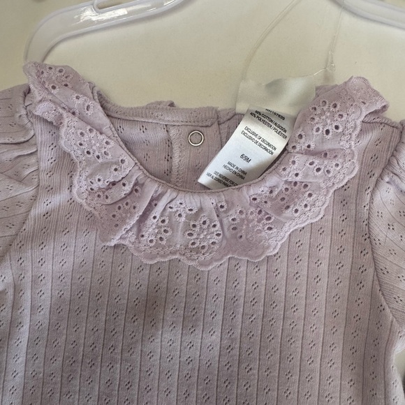 Nicole Miller 3-Piece Baby Girl Bodysuit Onesie Set - Peach and Lilac 6-9 months - Picture 4 of 16